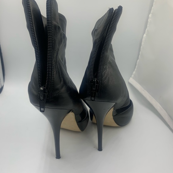 ALDO Women's Black Leather Pointed-Toe Heel Booties SZ 37 Gently Used - Picture 3 of 3